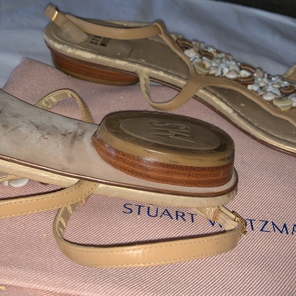 Gently Loved Shelly Almond Butter Calf Leather Sandal by Stuart Weitzman - Picture 8 of 9